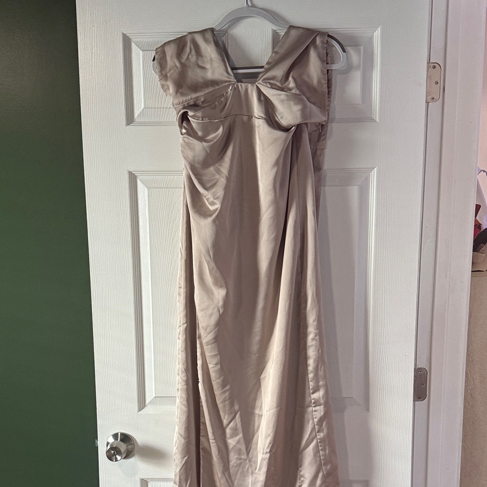 Show Me Your MuMu Strapless Tan Dress